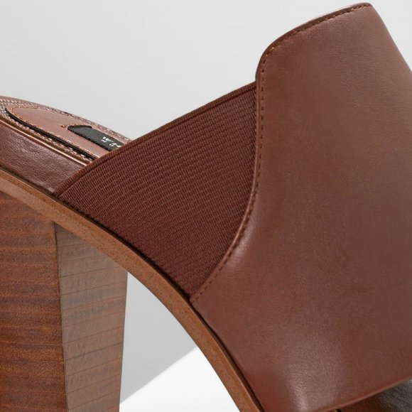 WHBM NWOB Cutout Mules LIZARD EMBOSSED Rich Mahogany GORGEOUS! 9 - Picture 4 of 7